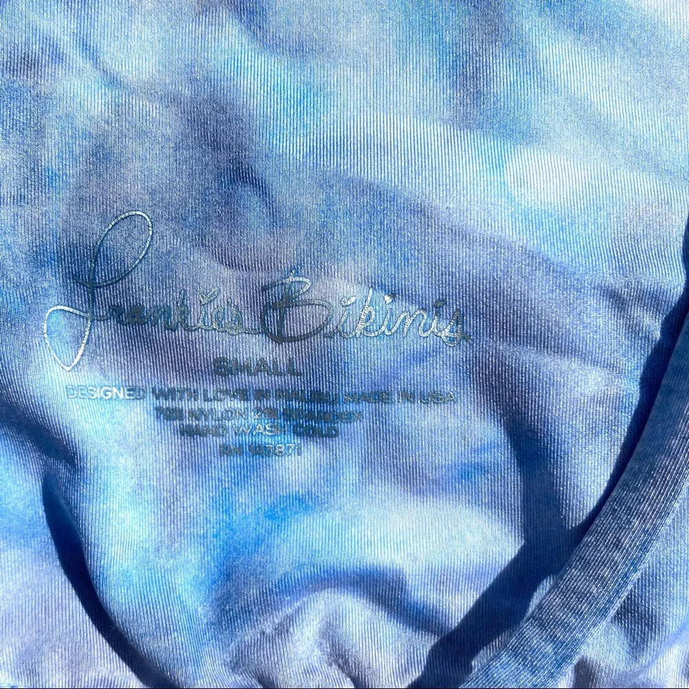 Frankie’s Bikinis Marley Soft Muted Blue Grey / Gray TieDye Bikini Top